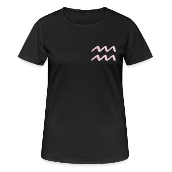 Wassermann Sternzeichen - Frauen T-Shirt atmungsaktiv - Schwarz - Vorne - AI Model Female 172 light (172cm)