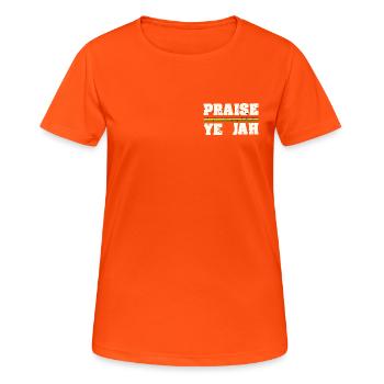 Louange à Jah - T-shirt respirant Femme - orange néon - Devant - AI Model Female 172 dark (172cm)