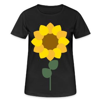Sonnenblume - Frauen T-Shirt atmungsaktiv - Schwarz - Vorne - AI Model Female 172 light (172cm)