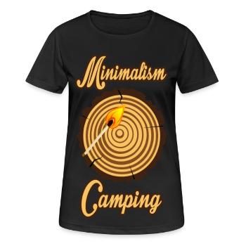 Camping Minimal - Frauen T-Shirt atmungsaktiv - Schwarz - Vorne - AI Model Female 172 light (172cm)