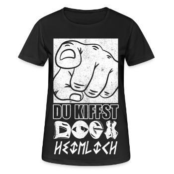 Du Kiffst doch Heimlich - Frauen T-Shirt atmungsaktiv - Schwarz - Vorne - AI Model Female 172 light (172cm)