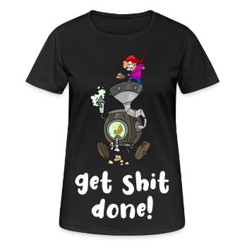 Humorvoller Industrieschrubber mit Schmutzthema - Frauen T-Shirt atmungsaktiv - Schwarz - Vorne - AI Model Female 172 light (172cm)