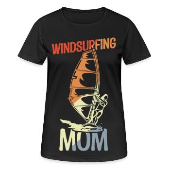 Maman Windsurfer - T-shirt respirant Femme - noir - Devant - AI Model Female 172 light (172cm)