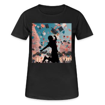 Graduates - finally graduation leap of joy - Women's Breathable T-Shirt - black - Front - AI Model Female 172 light (172cm)