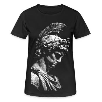 Antique Hero Statue Contrast Print - Women's Breathable T-Shirt - black - Front - AI Model Female 172 light (172cm)