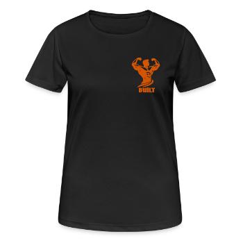 Gebautes Bodybuilding-Design Minimalistische Motivation - Frauen T-Shirt atmungsaktiv - Schwarz - Vorne - AI Model Female 172 light (172cm)