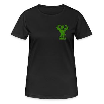 Built Gym Shirt Bodybuilding Motivation Fitness  - Women's Breathable T-Shirt - black - Front - AI Model Female 172 light (172cm)
