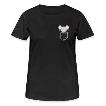 Maus Mäuse - Frauen T-Shirt atmungsaktiv - Schwarz - Vorne - AI Model Female 172 light (172cm)