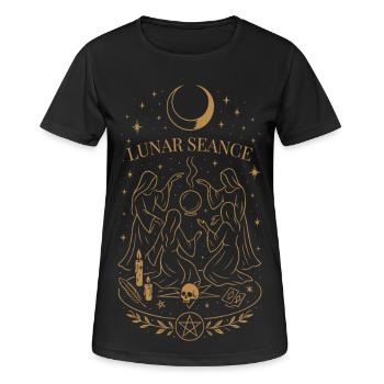 Samhain Lunar Séance Hexe Mond Ritual Art - Frauen T-Shirt atmungsaktiv - Schwarz - Vorne - AI Model Female 172 light (172cm)