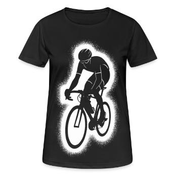 Cycliste de course cycliste sur route - T-shirt respirant Femme - noir - Devant - AI Model Female 172 light (172cm)