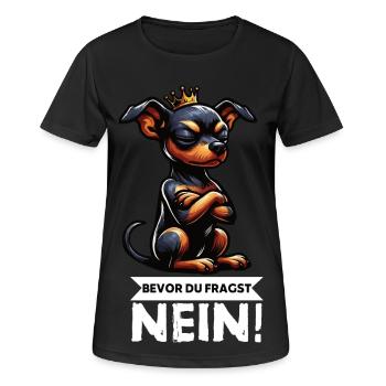 Avant de demander à Miniature Pinscher Pinscher Pinscher Fan - T-shirt respirant Femme - noir - Devant - AI Model Female 172 light (172cm)