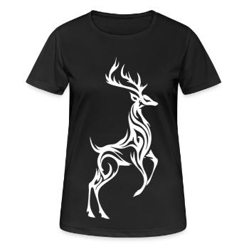 Wild Deer Silhouette - Women's Breathable T-Shirt - black - Front - AI Model Female 172 light (172cm)