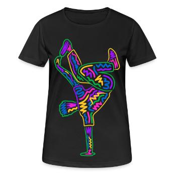 Breakdancer Breakdancer Breakdance Boys Colorés Breakdance - T-shirt respirant Femme - noir - Devant - AI Model Female 172 light (172cm)