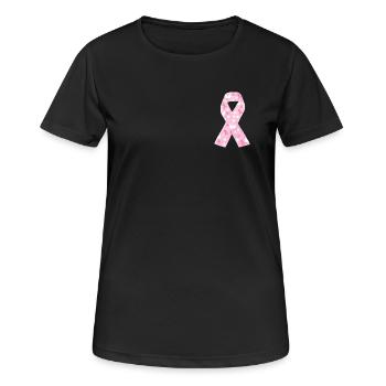 ruban octobre rose solidarité cancer - T-shirt respirant Femme - noir - Devant - AI Model Female 172 light (172cm)