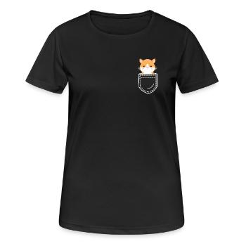 Hamster - Frauen T-Shirt atmungsaktiv - Schwarz - Vorne - AI Model Female 172 light (172cm)