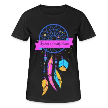 attrape-rêves - T-shirt respirant Femme - noir - Devant - AI Model Female 172 light (172cm)