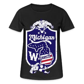 Michigan Wrestling - T-shirt respirant Femme - noir - Devant - AI Model Female 172 light (172cm)