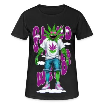 Cloudstorm Weed - Women's Breathable T-Shirt - black - Front - AI Model Female 172 light (172cm)