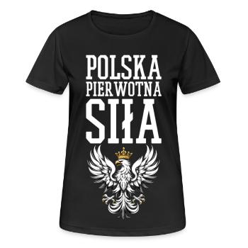 Force élémentaire polonaise Polska Pologne Aigle cadeau - T-shirt respirant Femme - noir - Devant - AI Model Female 172 light (172cm)