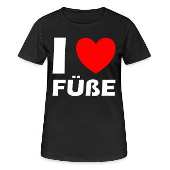 Keine Socken Erlaubt Schild Füße - Frauen T-Shirt atmungsaktiv - Schwarz - Vorne - AI Model Female 172 light (172cm)
