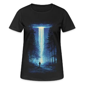 UAP Encounter - Frauen T-Shirt atmungsaktiv - Schwarz - Vorne - AI Model Female 172 light (172cm)