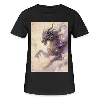 L'Apothéose Pourpre : Qilin Zijin – Harmonie - T-shirt respirant Femme - noir - Devant - AI Model Female 172 light (172cm)