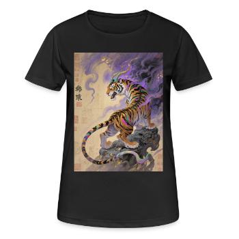 Le Pas Silencieux : Zouwu – Sagesse - T-shirt respirant Femme - noir - Devant - AI Model Female 172 light (172cm)