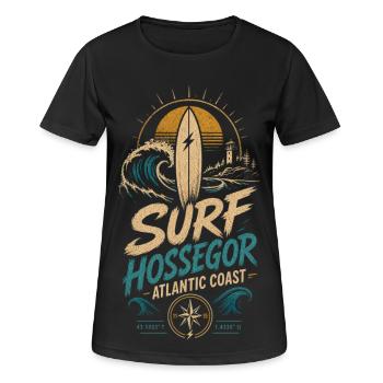 Hossegor Surfing - Women's Breathable T-Shirt - black - Front - AI Model Female 172 light (172cm)