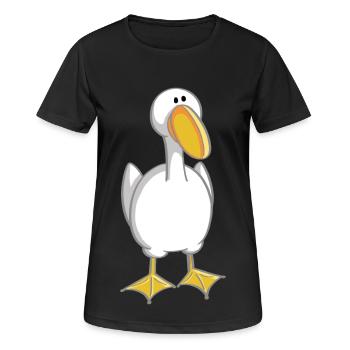 Kleine Gans - Erpel - Ente - Entchen - Gänse - Frauen T-Shirt atmungsaktiv - Schwarz - Vorne - AI Model Female 172 light (172cm)