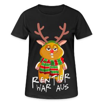 Rentier war aus Weihnachtsgeschenk xmas - Frauen T-Shirt atmungsaktiv - Schwarz - Vorne - AI Model Female 172 light (172cm)