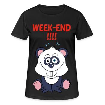 Panda en week end - T-shirt respirant Femme - noir - Devant - AI Model Female 172 light (172cm)