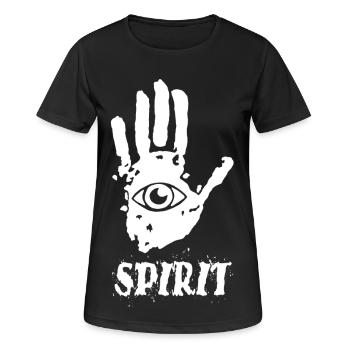 Yoga Handabdruck - Frauen T-Shirt atmungsaktiv - Schwarz - Vorne - AI Model Female 172 light (172cm)