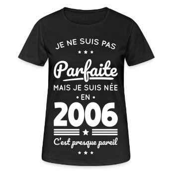 Born in 2006 – Not perfect but almost - Women's Breathable T-Shirt - black - Front - AI Model Female 172 light (172cm)