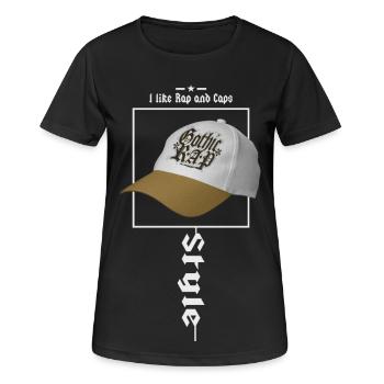Ich mag Rap und Kappen - Frauen T-Shirt atmungsaktiv - Schwarz - Vorne - AI Model Female 172 light (172cm)