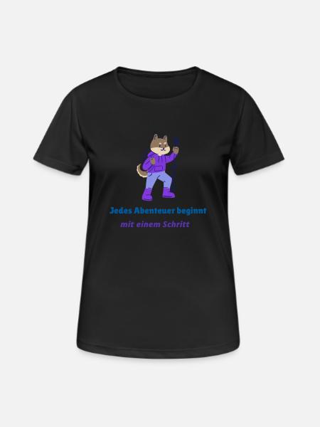 Every adventure begins with a step - Women's Breathable T-Shirt - black