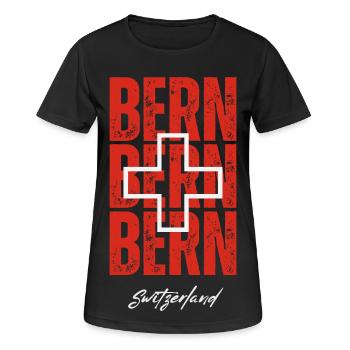 J’aime Berne, souvenir de Berne - T-shirt respirant Femme - noir - Devant - AI Model Female 172 light (172cm)