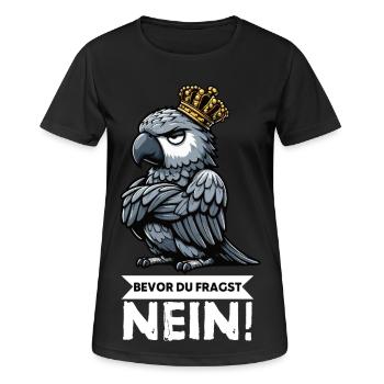 Avant que vous ne demandiez : pas de perroquet gris d’Afrique, perroquet, perroquet, perroquet, perroquet - T-shirt respirant Femme - noir - Devant - AI Model Female 172 light (172cm)
