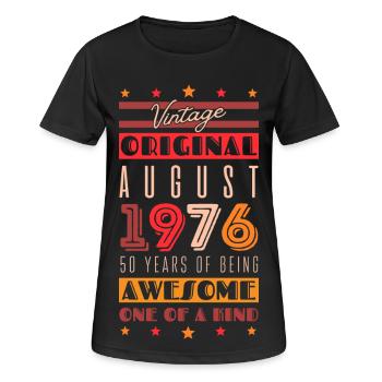 Vintage 1976: 50 years - Women's Breathable T-Shirt - black - Front - AI Model Female 172 light (172cm)