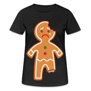 Homme en pain d’épice Homme Gingerbread Mi Mi Mi - T-shirt respirant Femme - noir - Devant - AI Model Female 172 light (172cm)