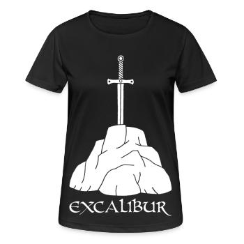 Das Excalibur Schwert (weiß) - Frauen T-Shirt atmungsaktiv - Schwarz - Vorne - AI Model Female 172 light (172cm)
