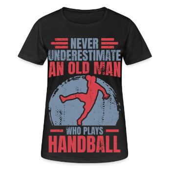 Handball Großvater - Frauen T-Shirt atmungsaktiv - Schwarz - Vorne - AI Model Female 172 light (172cm)