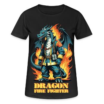 Brigade de pompiers dragons - T-shirt respirant Femme - noir - Devant - AI Model Female 172 light (172cm)