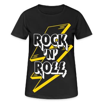 Rock'N'Roll Text Logo With Lightning - Women's Breathable T-Shirt - black - Front - AI Model Female 172 light (172cm)