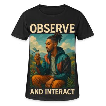 Observe & Interact - Women's Breathable T-Shirt - black - Front - AI Model Female 172 light (172cm)