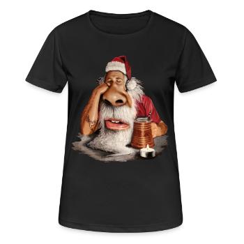 Santa Claus - Frauen T-Shirt atmungsaktiv - Schwarz - Vorne - AI Model Female 172 light (172cm)