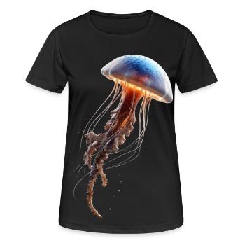 Méduse Méduse de feu Méduse Méduse mignonne - T-shirt respirant Femme - noir - Devant - AI Model Female 172 light (172cm)