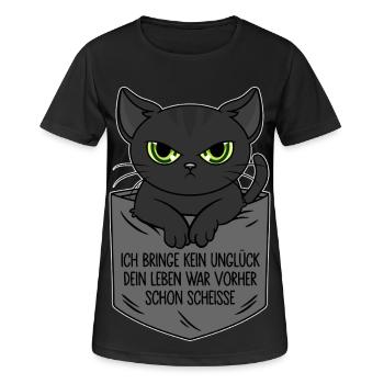 Je n’apporte aucun malheur - la vie était déjà de la merde - T-shirt respirant Femme - noir - Devant - AI Model Female 172 light (172cm)