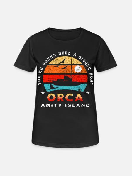 Orca - Amity Island - Frauen T-Shirt atmungsaktiv - Schwarz