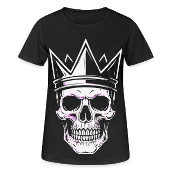 Skull King Totenkopf Krone Motiv - Frauen T-Shirt atmungsaktiv - Schwarz - Vorne - AI Model Female 172 light (172cm)