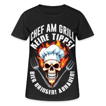 Chef Am Grill Keine Tipps Bier Bringen Abhauen - Frauen T-Shirt atmungsaktiv - Schwarz - Vorne - AI Model Female 172 light (172cm)